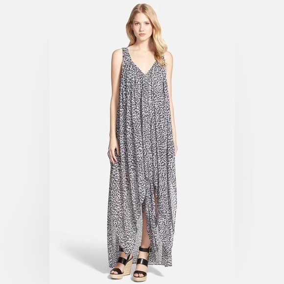 NWT!!! MICHAEL KORS Animal Print Hi-Low cascading maxi dress, XS - Picture 1 of 5